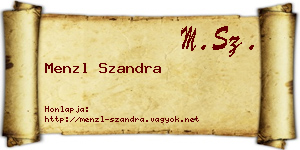 Menzl Szandra névjegykártya